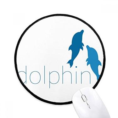 Imagem de Blue Ocean Docile Two Dolphin Mouse Pad Desktop Office Tapete redondo para computador