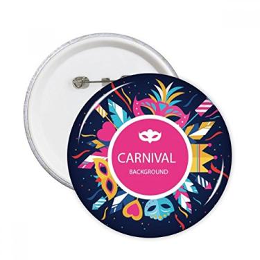 Imagem de Cabeça de coroa feliz carnaval de Veneza alfinetes redondos crachá botão decoração acessório 5 peças