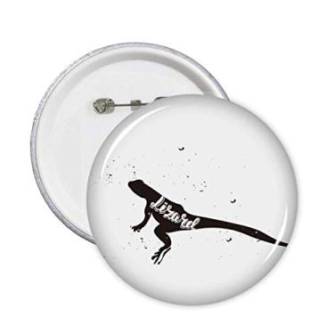 Imagem de Broche de animal em preto e branco lagarto para decoração 5 peças