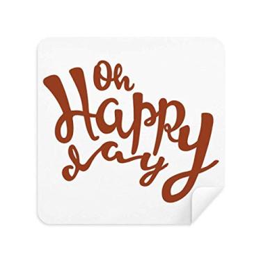 Imagem de DIYthinker Oh Happy Day Quote Handwrite Style Pano de limpeza de tela tecido de camurça 2 peças