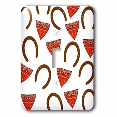 Imagem de 3dRose lsp_185236_1 Impressão de Bandanas Country e Modelo de Sapato de Cavalo Interruptor Alternante