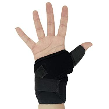 Imagem de Munhequeira Boomerang Para Punho Kanxa C/polegar Pulso Ajustável Neoprene Esportes Poliamida 4535 - Preto/Azul