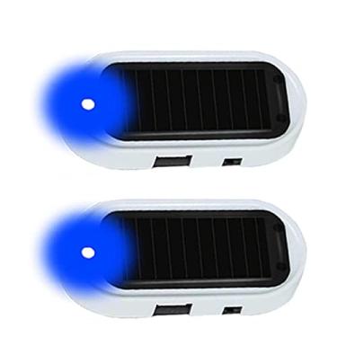 Imagem de 2pcs Segurança do carro Luz solar energia de segurança de segurança leve anti-roubo cautela lâmpada de alarme solar lâmpada para veículo de carro caminhão de van,Black