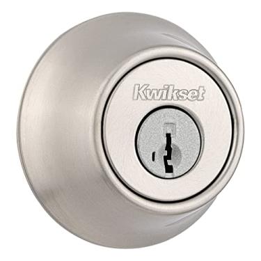 Imagem de Fechadura de cilindro único Kwikset 660, com segurança SmartKey, acabamento em níquel acetinado