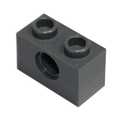 Imagem de LEGO Parts and Pieces: Technic Dark Gray (Dark Stone Grey) 1x2 Brick with Hole x100
