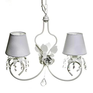 Imagem de Potinho de Mel Lustre Com 2 Lâmpadas Imperial Quarto Bebê Infantil Menina Menino Branco