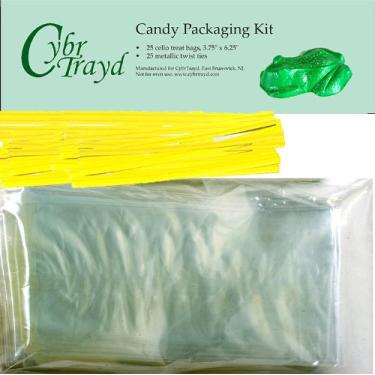 Imagem de Cybrtrayd Pacote de embalagem de chocolate/doces de Páscoa com 25 sacos de cello e 25 laços amarelos