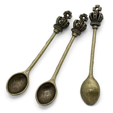 Imagem de Pingente de bronze envelhecido PEPPERLONELY Brand 10 peças concha de sopa de coroa 5,9 x 1,2 cm (2-3/8 x 4/8 pol.)