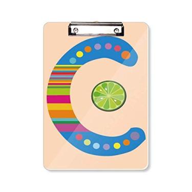 Imagem de C alfabeto laranja fruta linda estampa prancheta pasta bloco de escrita placa de suporte A4