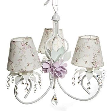Imagem de Potinho de Mel Lustre Com 3 Lâmpadas Imperial Quarto Bebê Infantil Menina Rosa