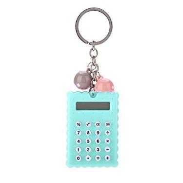 Imagem de cigemay Calculadora de bolso, calculadora de chaveiro, linda calculadora de chaveiro, para crianças e estudantes (verde)