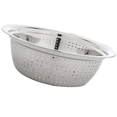 Imagem de SHERCHPRY Tigela de lavagem de arroz de aço inoxidável escorredor cesta escorredor bacia cozinha frutas vegetais cesta de lavagem para macarrão salada arroz peneira enxágue cm