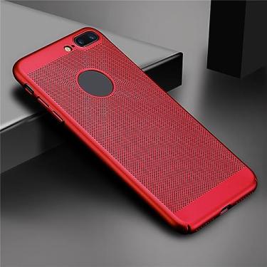 Imagem de Capa Ultra Slim Breathe para iPhone 13 12 14 11 Pro Max XR Xs 6S 6 7 8 Plus 5S 5 S SE X Capa Shell Dissipação de Calor Hard PC Case, vermelha, para iPhone X