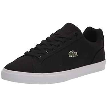 Imagem de Lacoste Tênis masculino Lerond Pro Baseline de couro, Preto/branco, 45