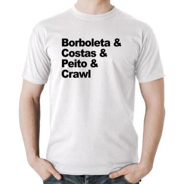 Imagem de Camiseta Algodão Borboleta & Costas & Peito & Crawl - Foca Na Moda