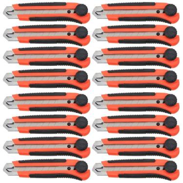 Imagem de Kit 16 Estilete Profissional 25mm Trava cabo Emborrachado