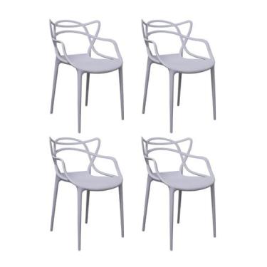 Imagem de Kit 4 Cadeiras Polipropileno Alegra Espresso Móveis