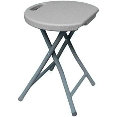 Imagem de Banco de plástico dobrável, cadeiras portáteis antiferrugem com alça de transporte e almofadas antiderrapantes para os pés, para acampamento em varanda interna e externa, capacidade de 150 k