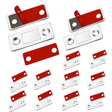 Imagem de Monliful Trava magnética para armário com 12 unidades de trava magnética ultrafina para porta de armário com parafusos, trava magnética de gaveta, para fechamento de porta deslizante, fecho de armário de cozinha