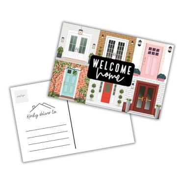 Imagem de Lashicorn Cartões postais de corretor de imóveis Welcome Home Front Door | Pacote com 30 10 x 15 cm New Home Cartões de agradecimento Imobiliário para clientes Marketing de novos agentes em massa