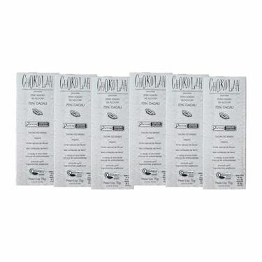 Imagem de Kit 6X: Chocolate 70% Cacau Zero Açúcar Orgânico CHoKolaH 70g