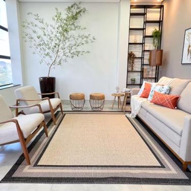 Imagem de Tapete Para Sala Luxo Moldura 200X150 Novo Decorativo Moderno (CHUMBO 56, 200X150)