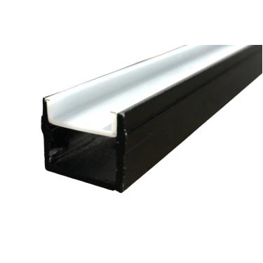 Imagem de Perfil Alumínio Sobrepor Minislim Preto 18,5x15mm - Incolustre 3 Metros Cod. 79040