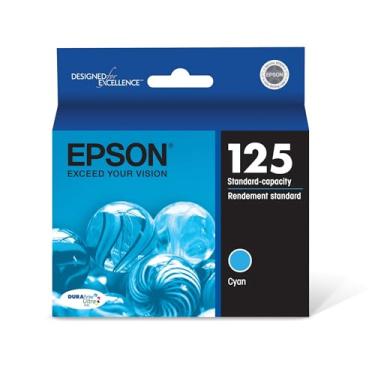 Imagem de EPSON Cartucho ciano T125 DURABrite Ultra Ink de capacidade padrão (T125220-S) para impressoras Epson Stylus e WorkForce selecionadas