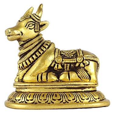 Imagem de ASHIRWAD Nandi Brass Idol Estátua Escultura Murti God of Yoga Shiva Vahan Bull (Nandi-05)