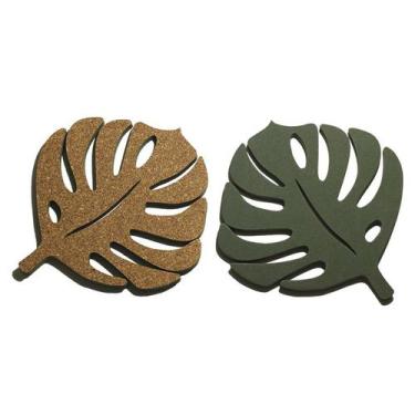 Imagem de 6 Descanso Suporte de Panela Travessa Folha Cortiça Natural - Idealiza