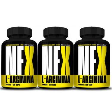 Imagem de 3x L-Arginina NFX 120 Capsulas 500mg NewFour - Flora Nativa, Sem sabor