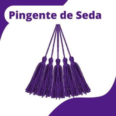 Imagem de Pingente De Seda Tassel - Franja - Roxo - Com 50 Unidades - Nybc