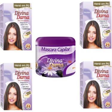 Imagem de Divina Dama Incolor Hene Em Po 04x50gr+mascara 500gr - DIVINA DAMA JAB