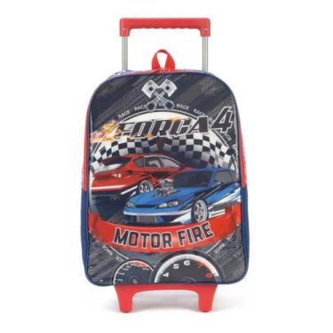 Imagem de Mochila De Rodinhas Escolar Menino Força 4 Motor Fire Luxcel, Azul