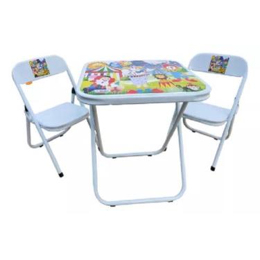 Imagem de Conjunto Infantil de Aço Utilaço com Mesa e 2 Cadeiras Branca Circo 3 