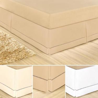 Imagem de Saia Para Cama Box casal queen size algodão 180 fácil ajuste veste com
