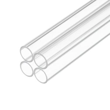Imagem de Rebower Tubo rígido de plástico transparente de 15 cm, tubo de acrílico redondo de policarbonato de 12 mm x 15 mm, [para encanamento, hidráulica, aquário, bricolage] - 4 peças