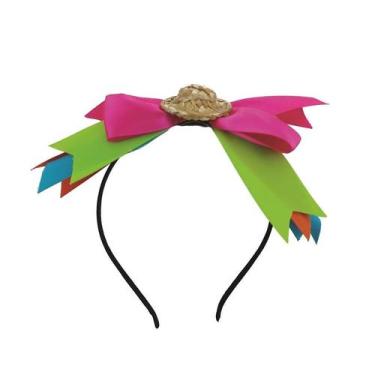 Imagem de Tiara Chapéu Feminina Multicolorida 14x12CM - Wincy Festas