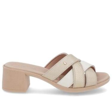 Imagem de Sandalia Tamanco Feminino Usaflex Salto Bloco Tiras-Feminino