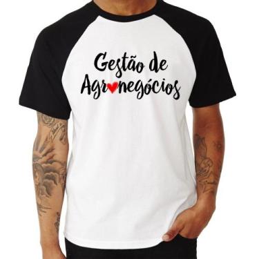 Imagem de Camiseta Raglan Gestão de agronegócios por amor - Foca na Moda, Branco