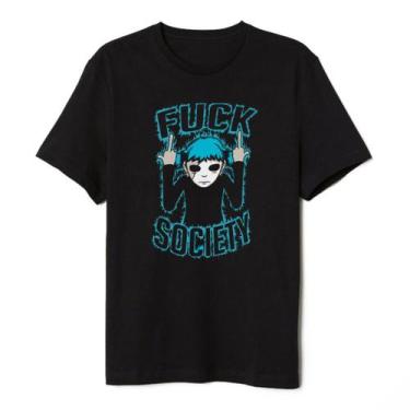 Imagem de Camiseta Basica Algodão Sally Face Personagem Cabelo Azul - Fenix cami
