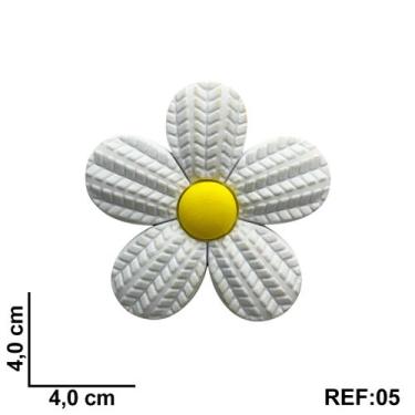Imagem de Aplique emborrachado kit 10 unidades Florzinha REF: 05 - Rskids, Branc