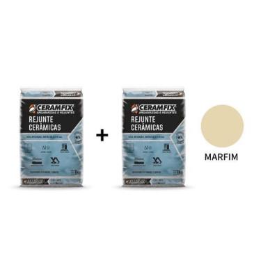 Imagem de Kit 2 Sacos De Rejunte Cerâmica Ceramfix Marfim 1Kg