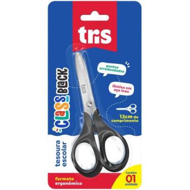 Imagem de Tesoura Escolar TRIS CLASS BLACK 13CM - Summit