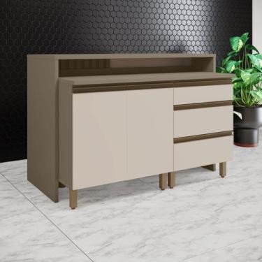 Imagem de Kit Ilha Gourmet 2 Portas 3 Gavetas com Tampo Aurora - Henn