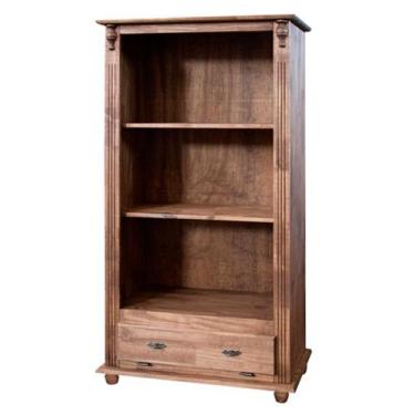 Imagem de Estante de Madeira Antique com 2 Prateleiras e 1 Gaveta - 771 - Meyer,