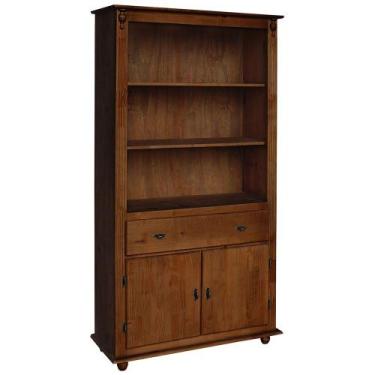 Imagem de Estante de Madeira Antique com 2 Prateleiras 2 Portas e 1 Gaveta - 204