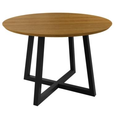 Imagem de Mesa Redonda Mdf 120x120x80cm Colisei Preto/Marrom