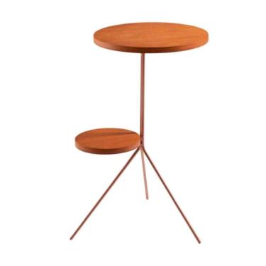 Imagem de Mesa Lateral Duo Aço 64cm X 44cm X 37cm Rose