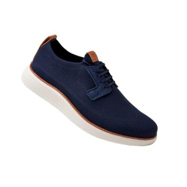 Imagem de CANLES ModernistLook Glideo Sapato social masculino de malha com suporte de arco bico largo respirável para fascite plantar e alívio de dores nos pés, Gramatura, 7 Wide